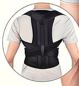 Back view of the AlignPro brace worn over a t-shirt