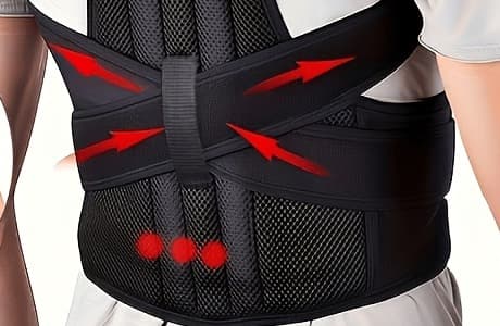 Close-up of the criss-cross straps and velcro adjustment